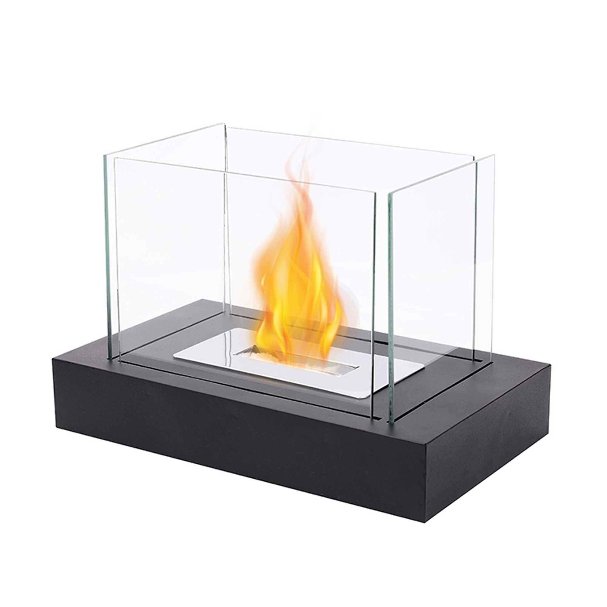 EdenDirect Tabletop Ventless Bioethanol Fireplace — 13.5in., Stainless Steel Burner, 2000 BTUs, Portable, Black, Model# NTE07918